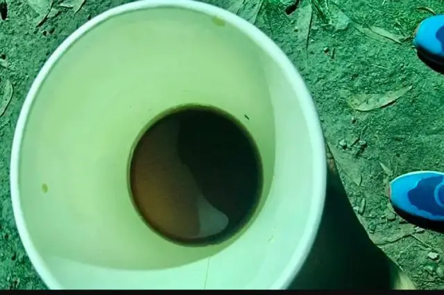 A photo of dark urine during an ultra marathon